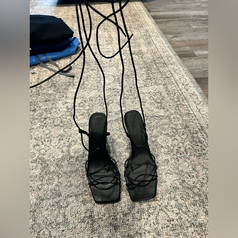 Never worn lace up black heals
